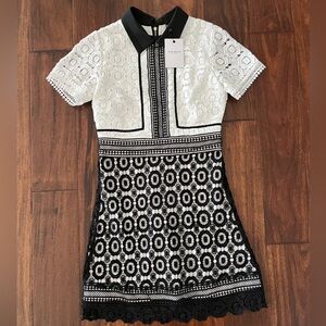 Beautiful Few Moda black & white dress NWT